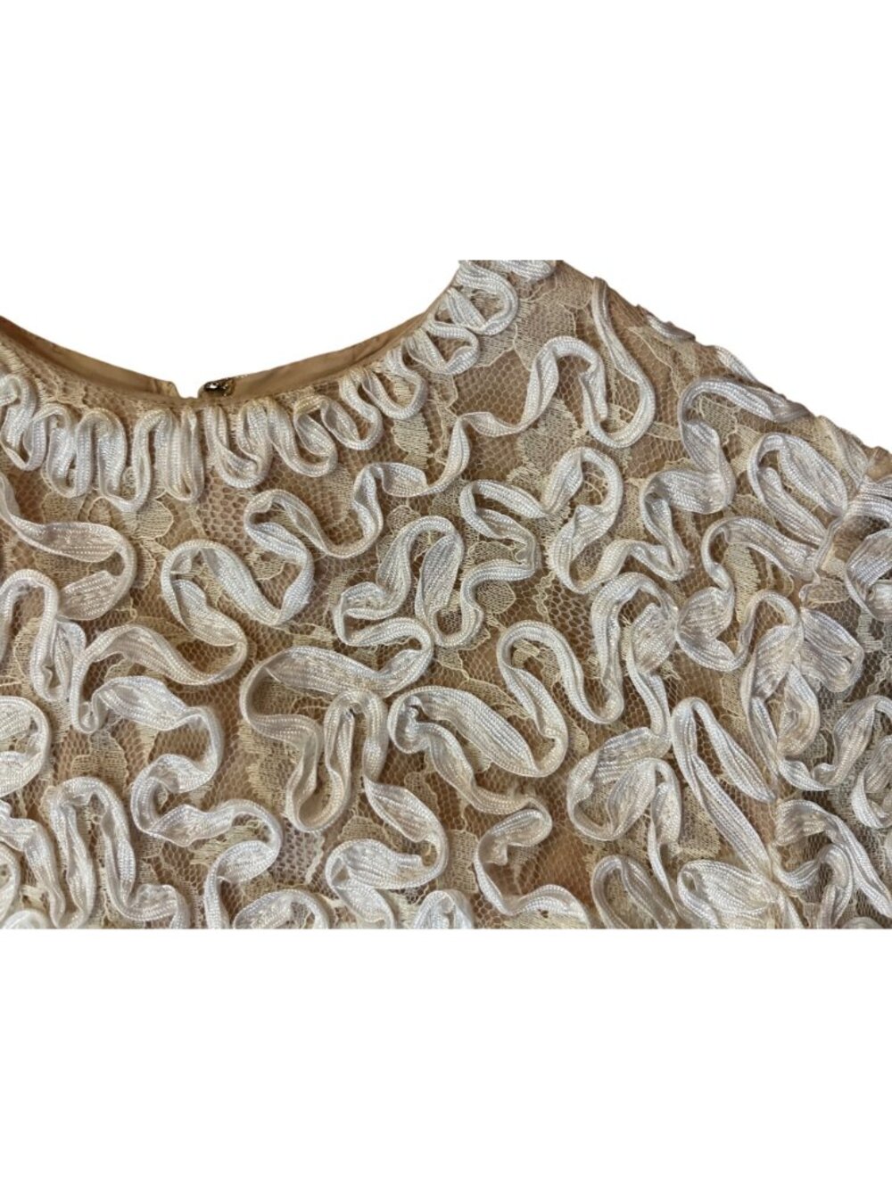 Vintage Jack Bryan Cream Lace Maxi Dress Womens XS? (0-2) Long Sleeve Boho USA - Picture 6 of 16